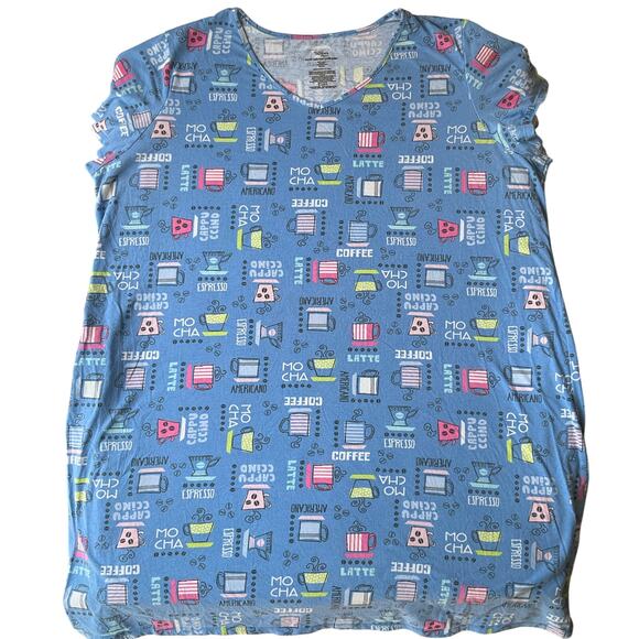 Secret Treasures Women Sleepwear Dress size 2X/3X (20w-24w) Coffee Knee Blue - Picture 1 of 6